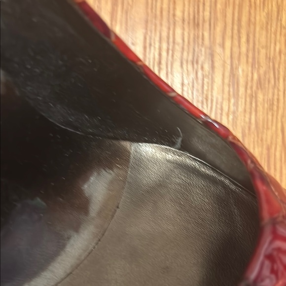 Jessica Simpson Red Stiletto Heels with Textured Finish Gently Used - Picture 7 of 7